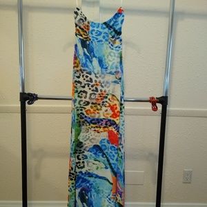 Venus Multi Colored Printed Halter Dress